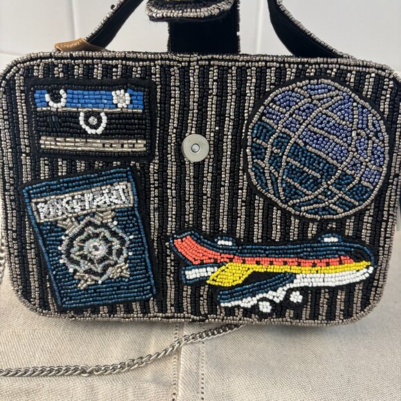 Made in India Travel Beaded Crossbody Bag - Black and Silver - Viral Bag - Picture 7 of 14